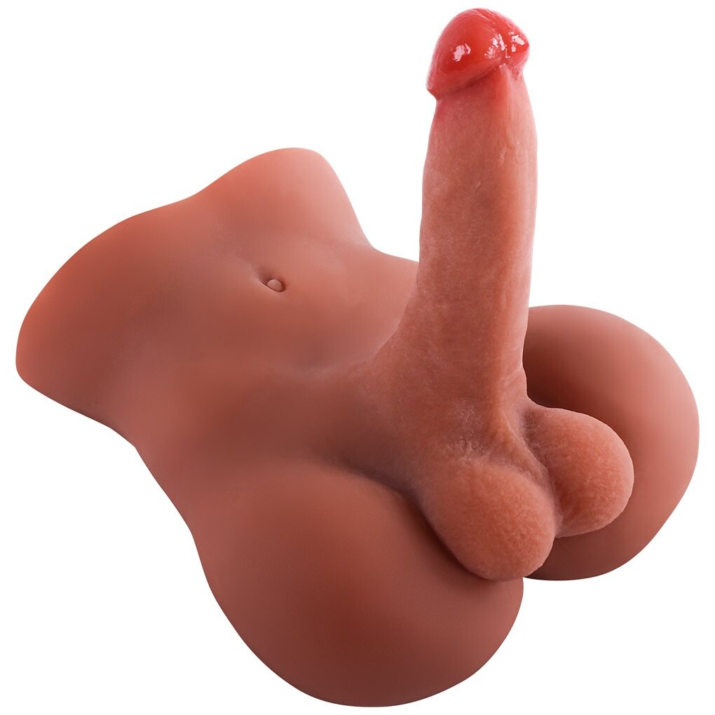 Torso-Sexpuppe mit riesigem Dildo, Hoden und Analöffnung für schwule Männer und Frauen 2,83 kg | 6,2 lbs